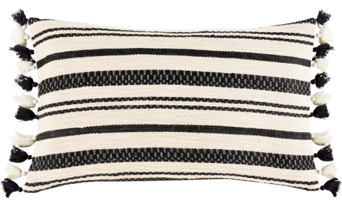 black and white striped throw pillow