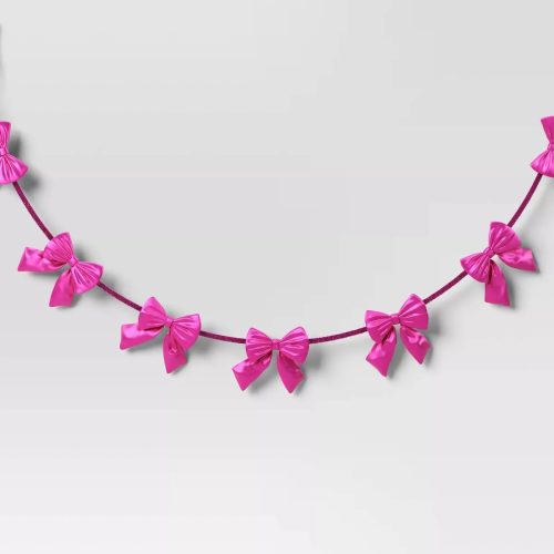 bow pink garland