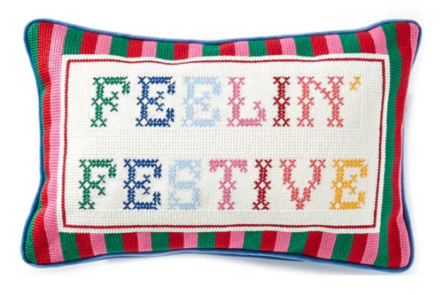 Feelin' Festive embroidered pillow