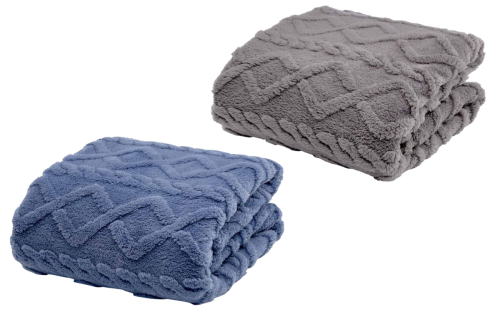 blue and gray throw blankets