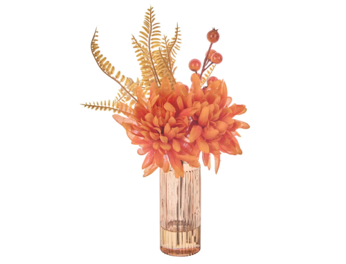 faux fall flowers in a vase