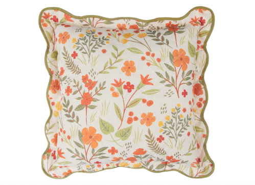 floral throw pillow in fall colors