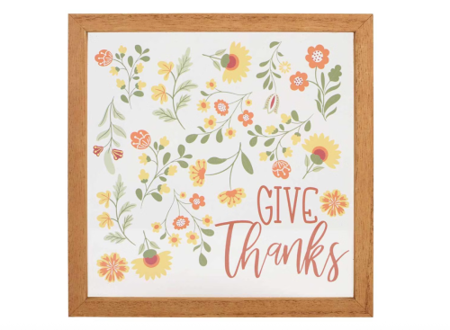 "give thanks" floral artwork