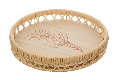 round rattan tray