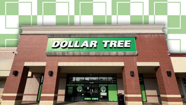 Dollar Tree store with a green and white background