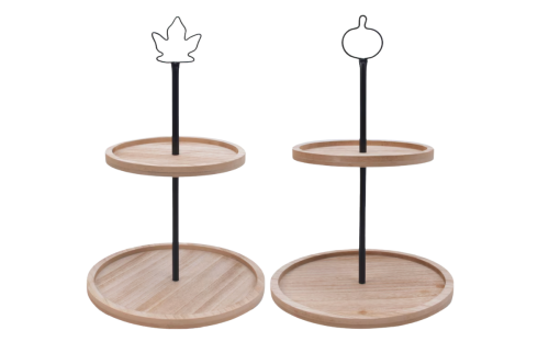 fall themed two-tier trays