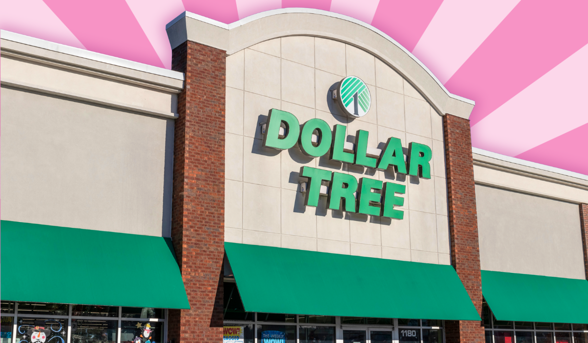 Dollar Tree store with a pink background