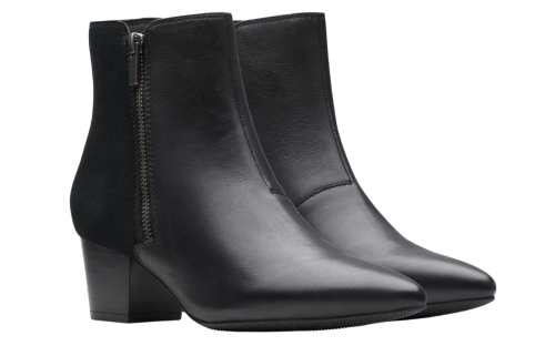 black leather booties