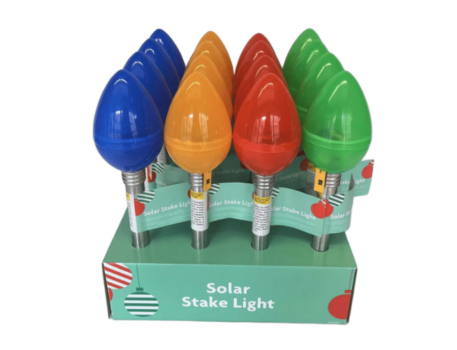Christmas lightbulb solar stake lights