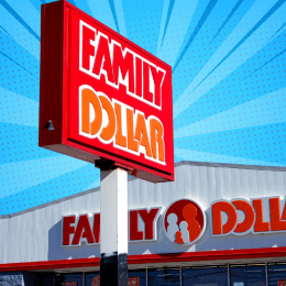 Family Dollar store with a blue background