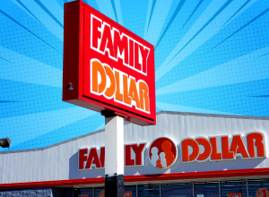 Family Dollar store with a blue background