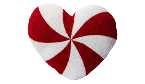 candy cane heart pillow