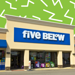 Five below store with a green background