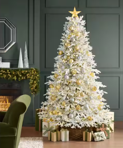 flocked christmas tree