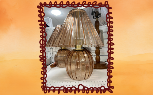 glass table lamp at HomeGoods