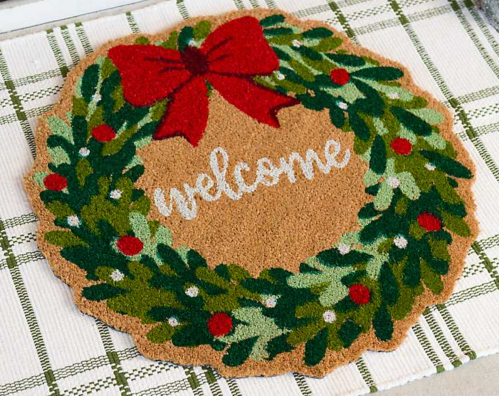chirstmas wreath doormat