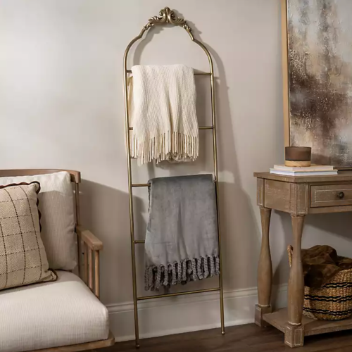 gold ladder blanket holder