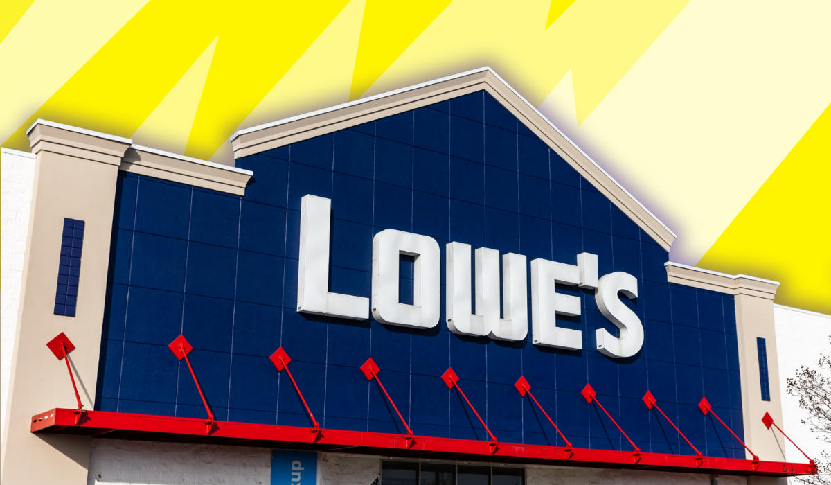 Lowe's store with a yellow background