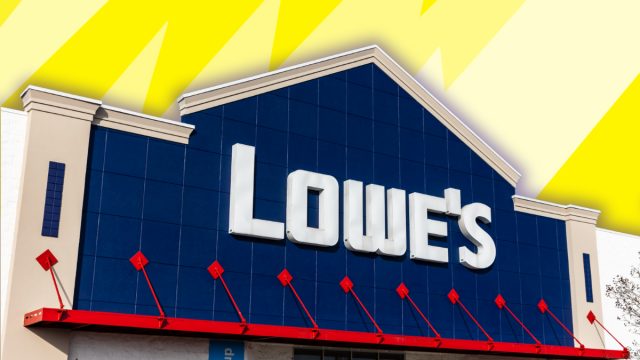 Lowe's store with a yellow background