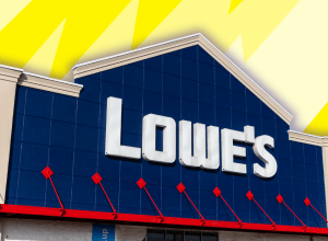 Lowe's store with a yellow background