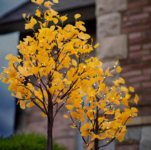 faux gingko trees