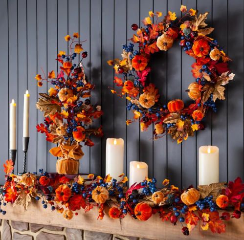 fall wreath and garland