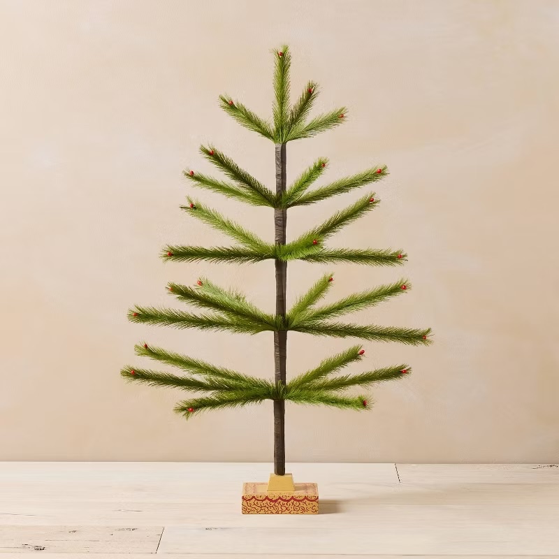 A thing artificial Christmas tree