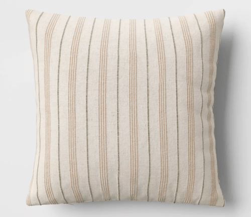 beige striped pillow