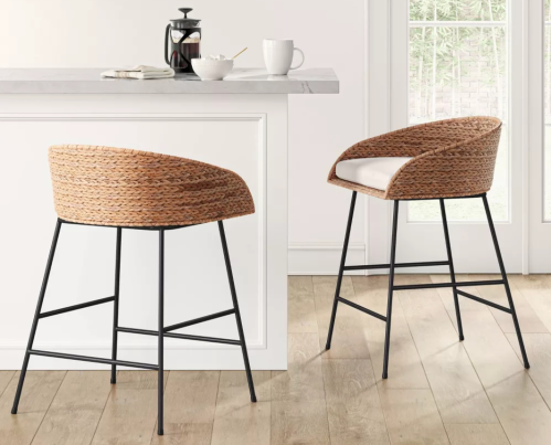 rattan cushioned bar stools