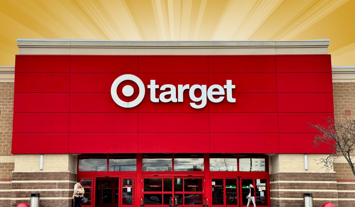 target store with a gold background