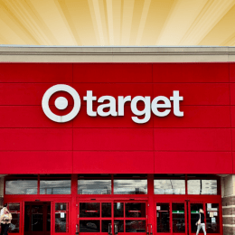 target store with a gold background