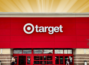 target store with a gold background