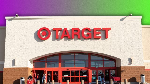 Target store with a green and purple background