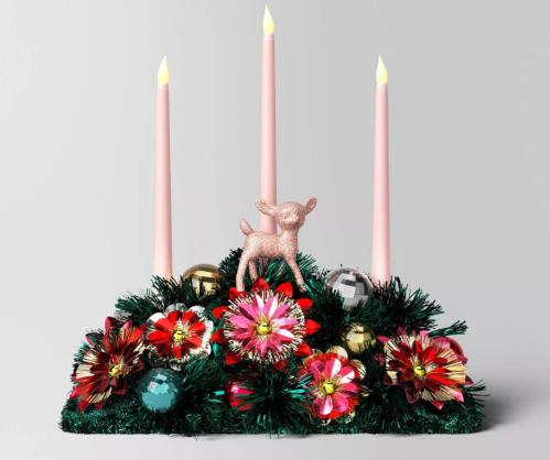 retro christmas tinsel centerpiece