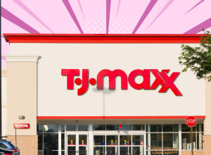 T.J. Maxx store with a purple background