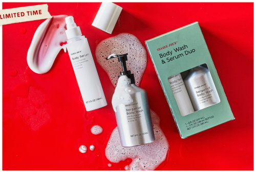 Trader Joe's body wash and serum duo