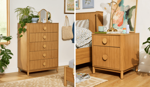 wood fluted dressers