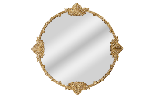 ornate gold round mirror