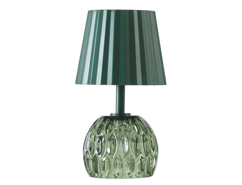 glass green table lamp