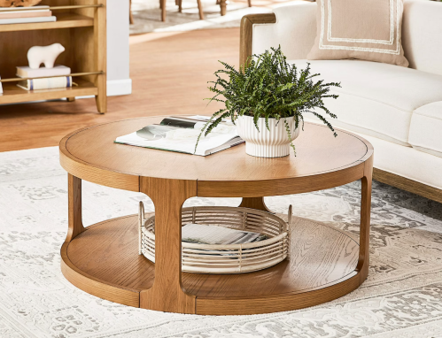 round wood coffee table