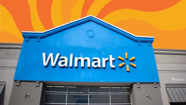 walmart store with an orange swirl background
