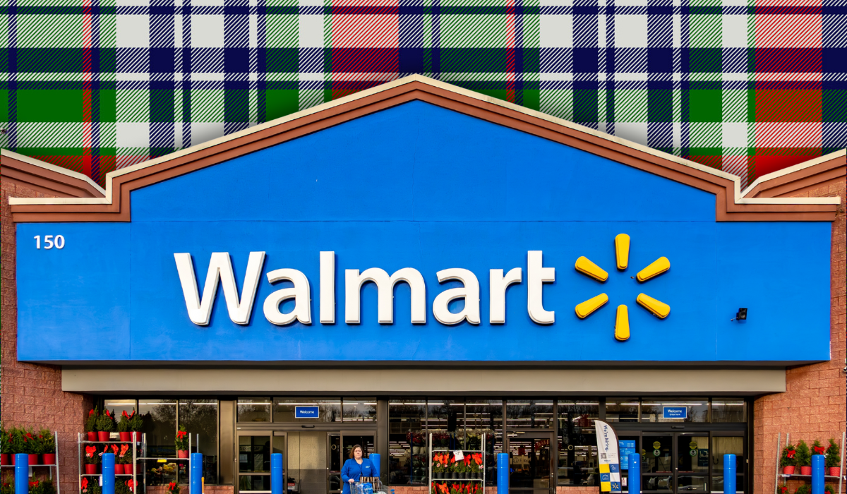 walmart store with a plaid background