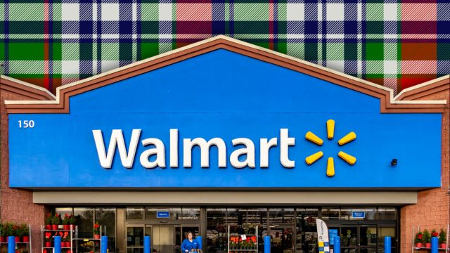 walmart store with a plaid background