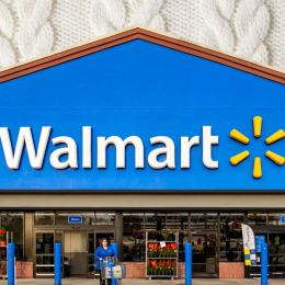 Walmart store with an off-white sweater background