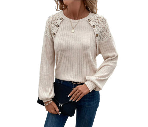 woman wearing a beige sweater