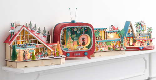 retro christmas village