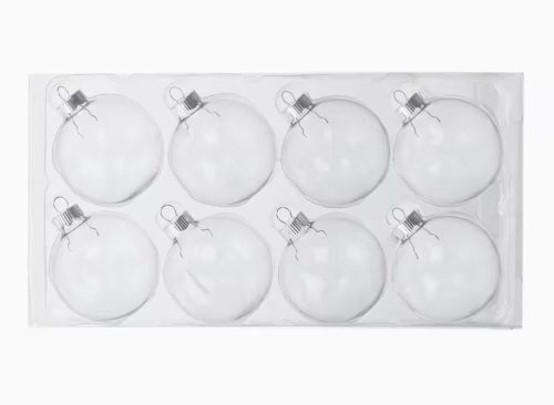3" DIY Clear Glass Ball Ornaments, 8ct. by Make Market®