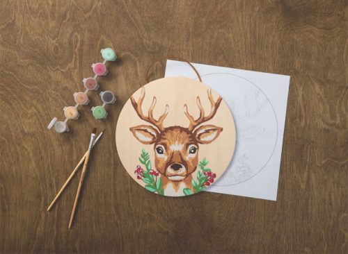 8" Reindeer Paint-by-Number Plywood Surface Kit by Artist's Loft®