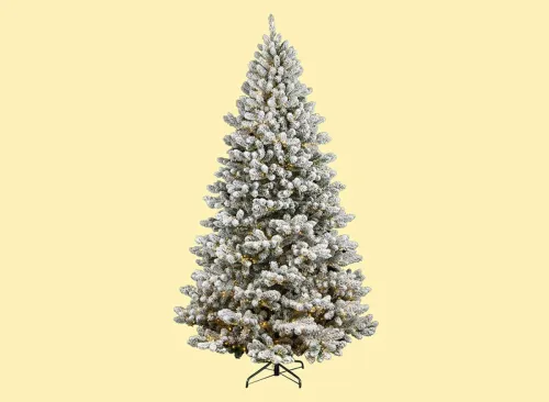 9' Prelit Flocked and Glittered Christmas Tree