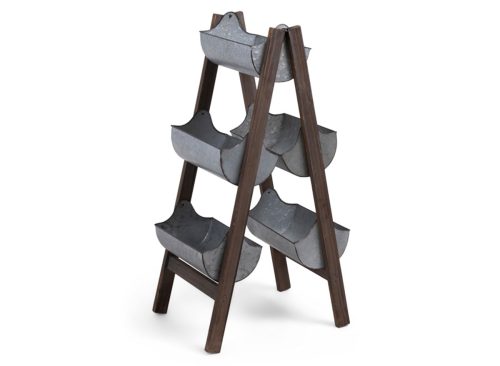 A&B HOME 14x7.5x71 5 Bucket Folding Reed Ladder Planter